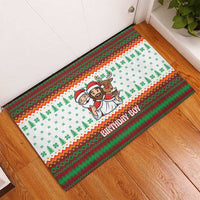 Christmas Jesus Birthday Boy Rubber Doormat Xmas Holiday Patterns - Wonder Print Shop