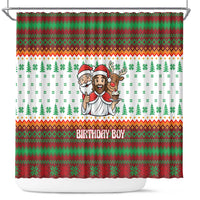 Christmas Jesus Birthday Boy Shower Curtain Xmas Holiday Patterns - Wonder Print Shop