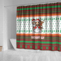Christmas Jesus Birthday Boy Shower Curtain Xmas Holiday Patterns - Wonder Print Shop