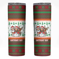 Christmas Jesus Birthday Boy Skinny Tumbler Xmas Holiday Patterns - Wonder Print Shop