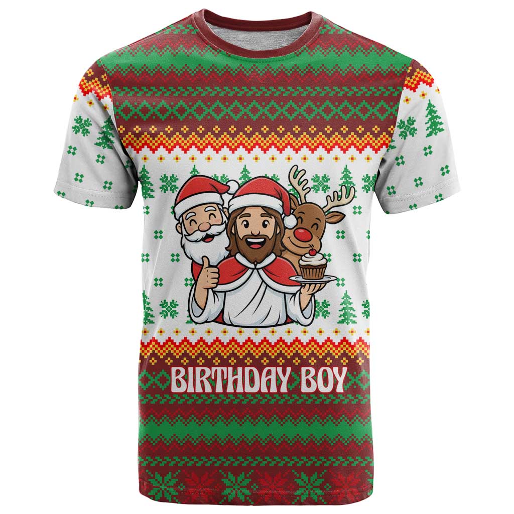 Christmas Jesus Birthday Boy T Shirt Xmas Holiday Patterns - Wonder Print Shop