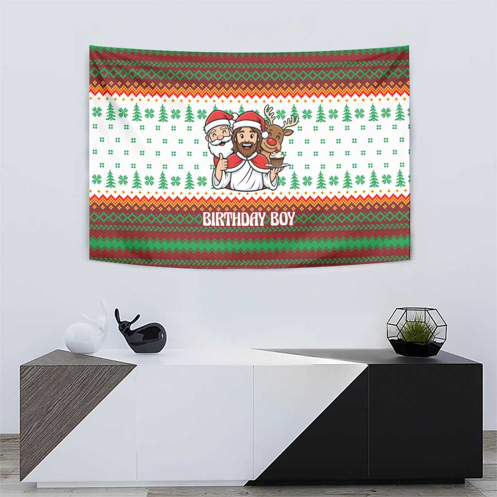 Christmas Jesus Birthday Boy Tapestry Xmas Holiday Patterns - Wonder Print Shop