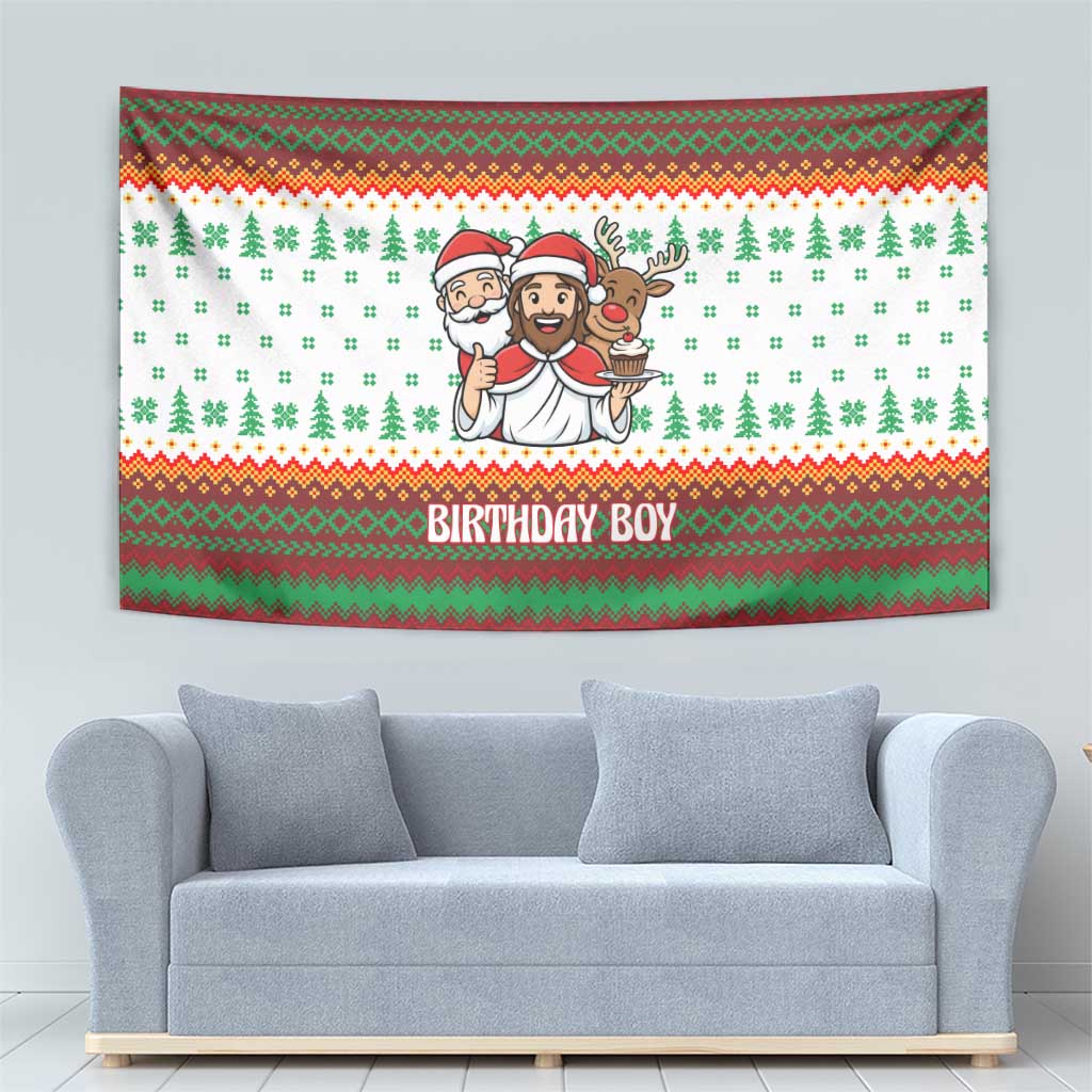 Christmas Jesus Birthday Boy Tapestry Xmas Holiday Patterns - Wonder Print Shop