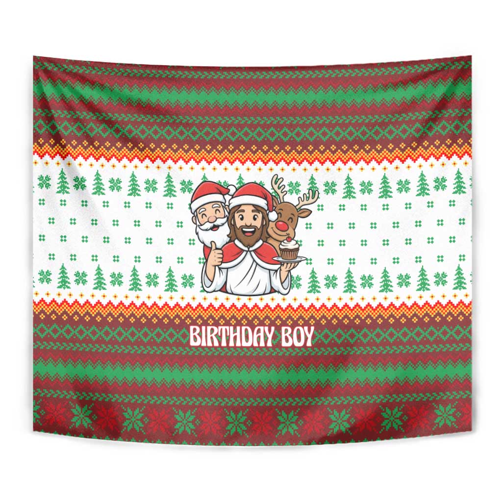 Christmas Jesus Birthday Boy Tapestry Xmas Holiday Patterns - Wonder Print Shop