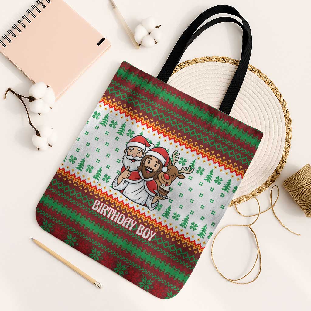 Christmas Jesus Birthday Boy Tote Bag Xmas Holiday Patterns - Wonder Print Shop