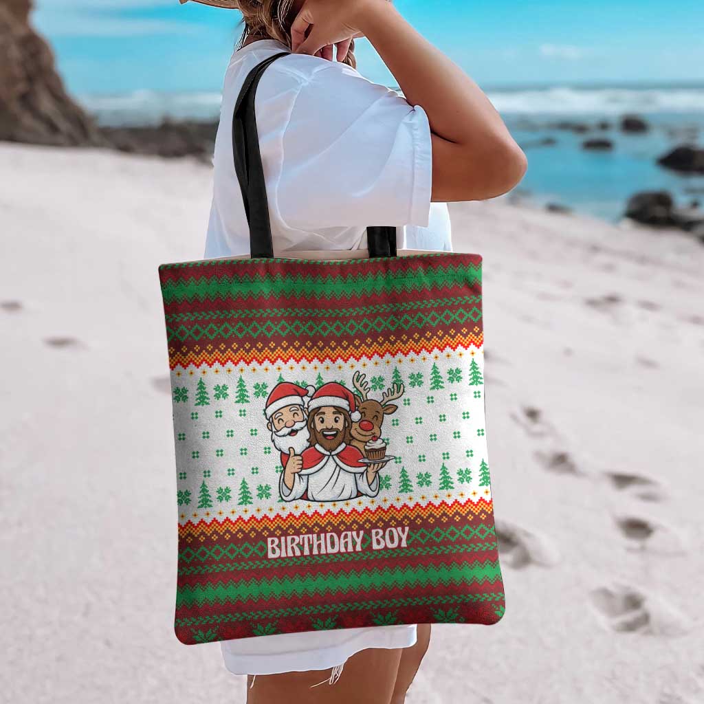 Christmas Jesus Birthday Boy Tote Bag Xmas Holiday Patterns - Wonder Print Shop