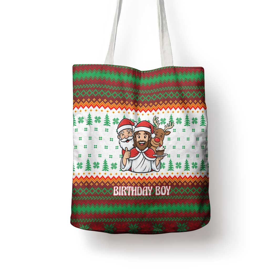 Christmas Jesus Birthday Boy Tote Bag Xmas Holiday Patterns - Wonder Print Shop