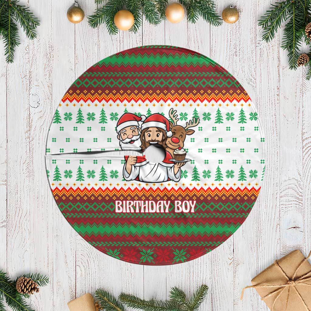Christmas Jesus Birthday Boy Tree Skirt Xmas Holiday Patterns - Wonder Print Shop