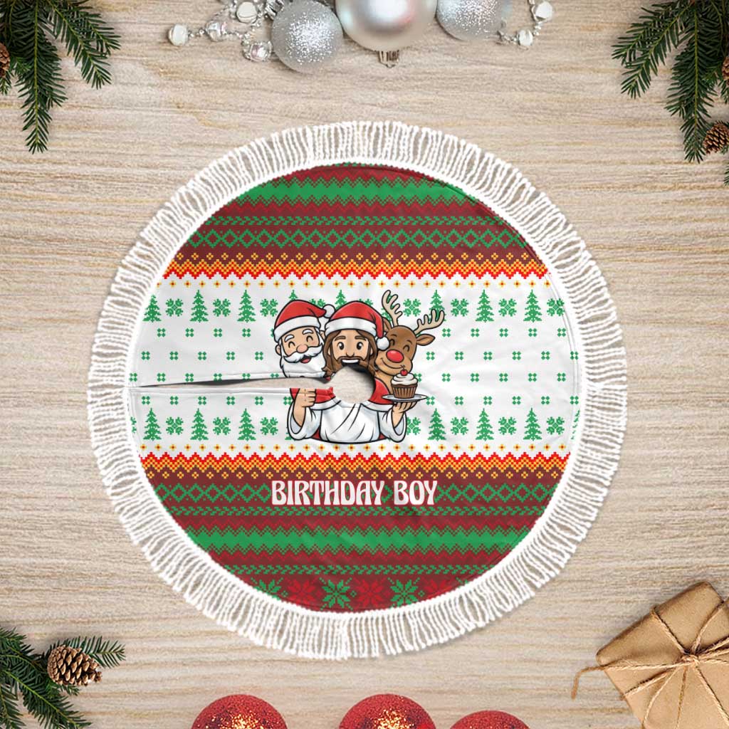 Christmas Jesus Birthday Boy Tree Skirt Xmas Holiday Patterns - Wonder Print Shop