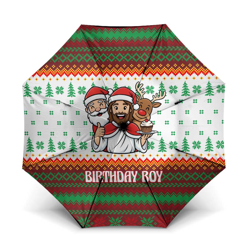 Christmas Jesus Birthday Boy Umbrella Xmas Holiday Patterns - Wonder Print Shop