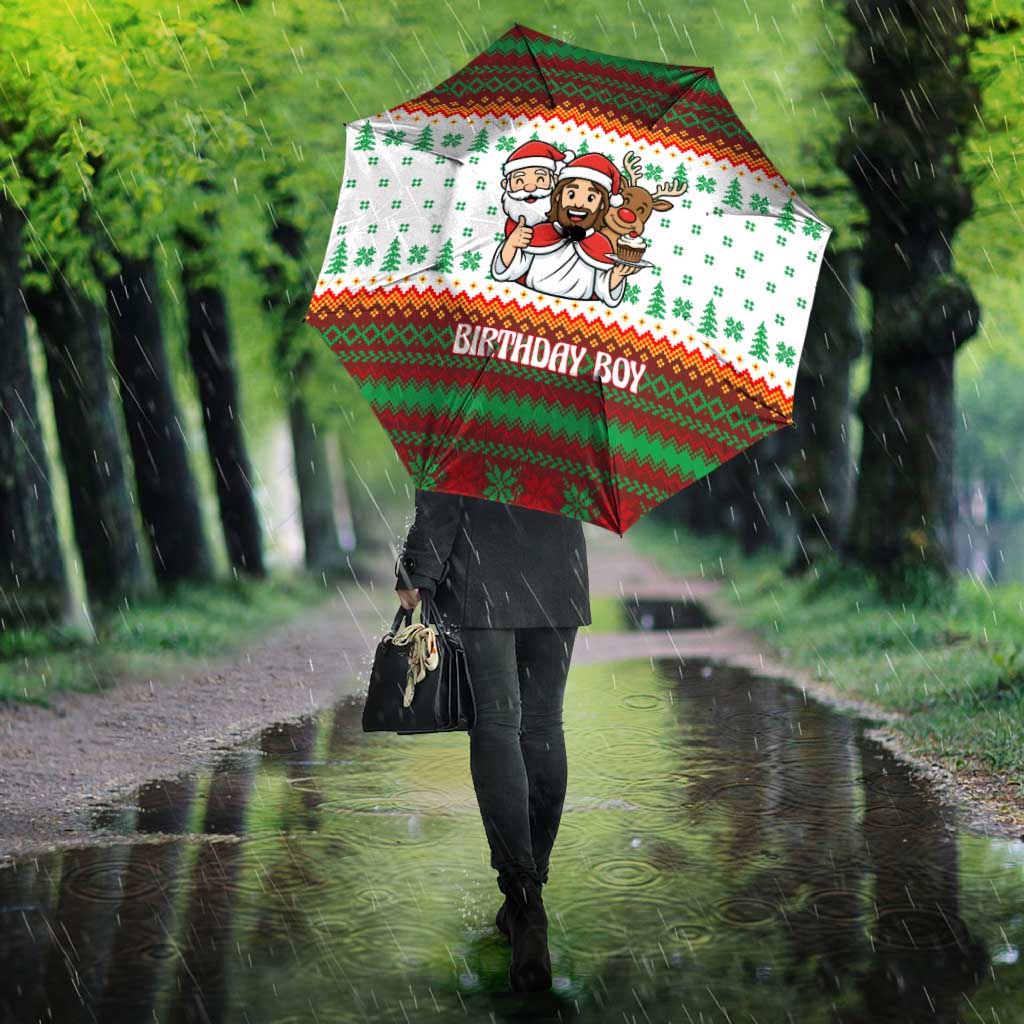 Christmas Jesus Birthday Boy Umbrella Xmas Holiday Patterns - Wonder Print Shop