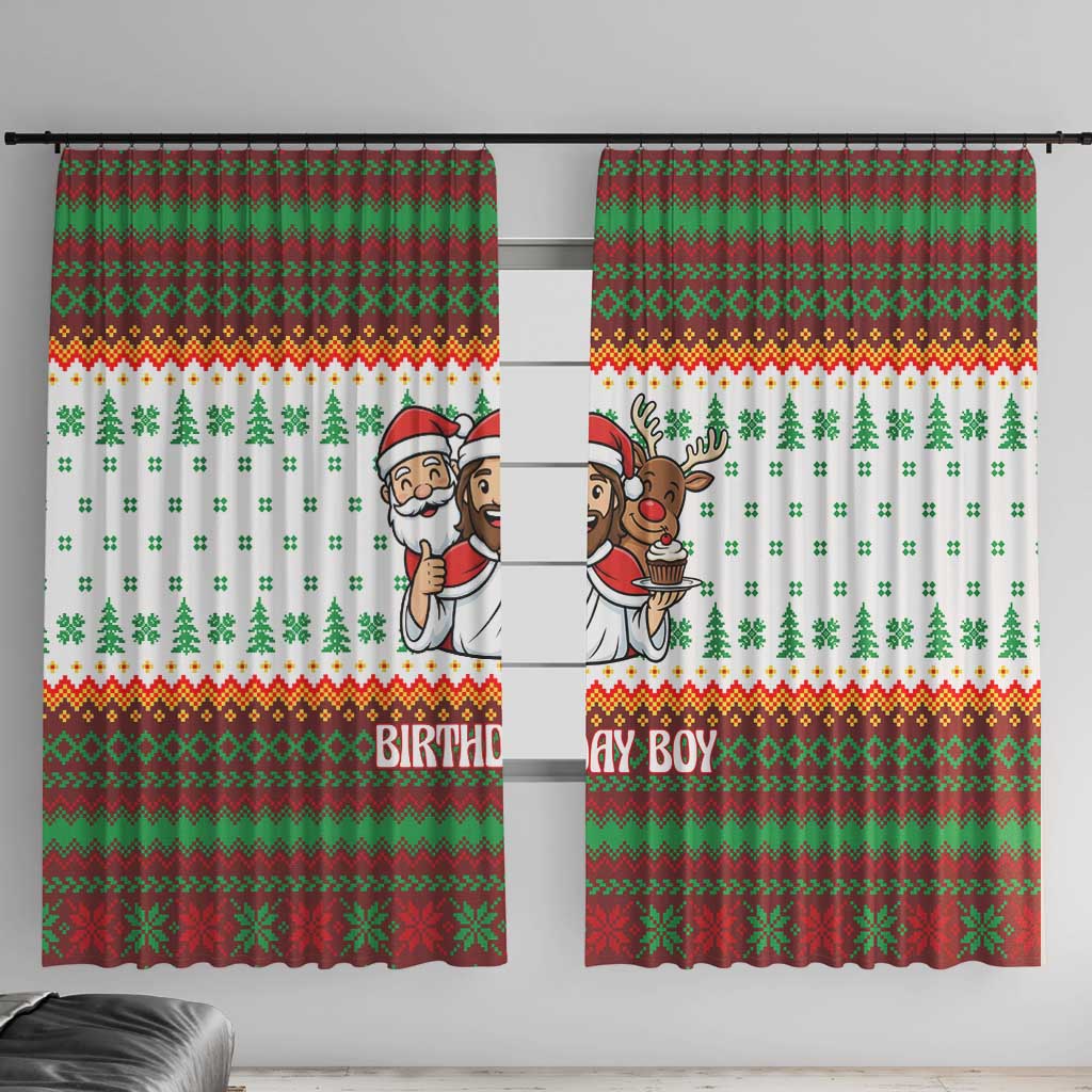 Christmas Jesus Birthday Boy Window Curtain Xmas Holiday Patterns - Wonder Print Shop