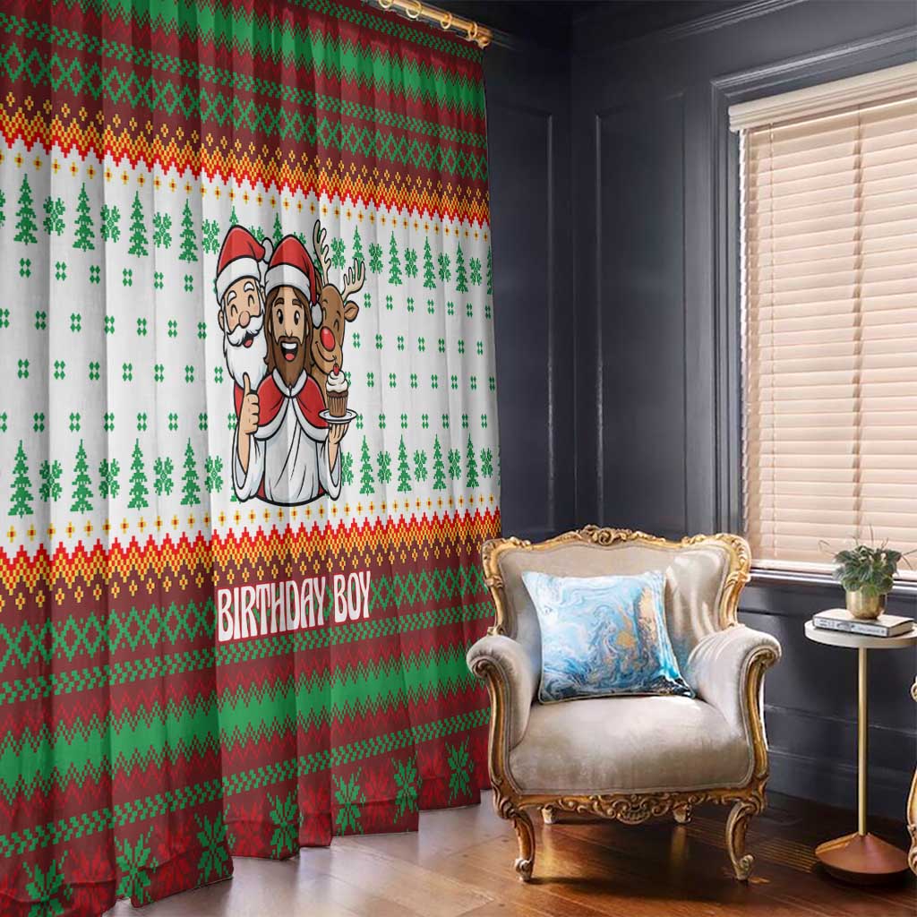 Christmas Jesus Birthday Boy Window Curtain Xmas Holiday Patterns - Wonder Print Shop