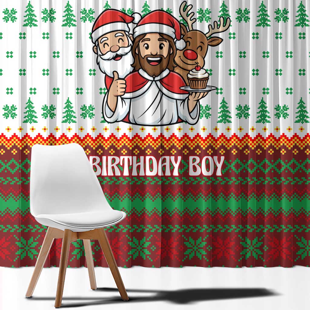 Christmas Jesus Birthday Boy Window Curtain Xmas Holiday Patterns - Wonder Print Shop