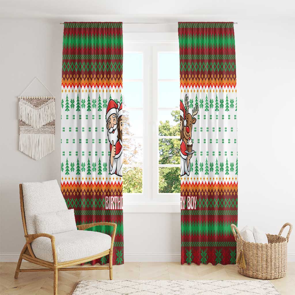 Christmas Jesus Birthday Boy Window Curtain Xmas Holiday Patterns - Wonder Print Shop