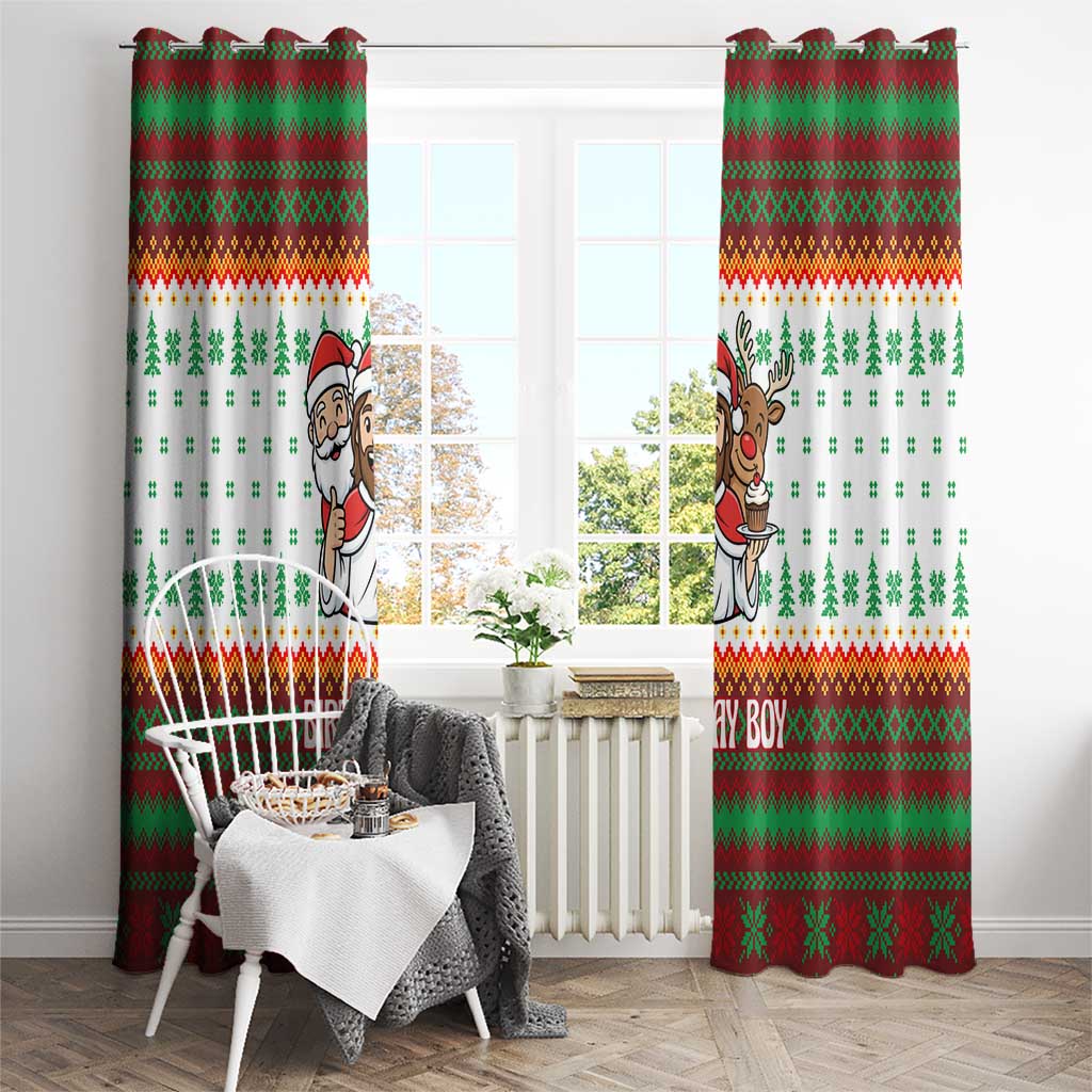 Christmas Jesus Birthday Boy Window Curtain Xmas Holiday Patterns - Wonder Print Shop