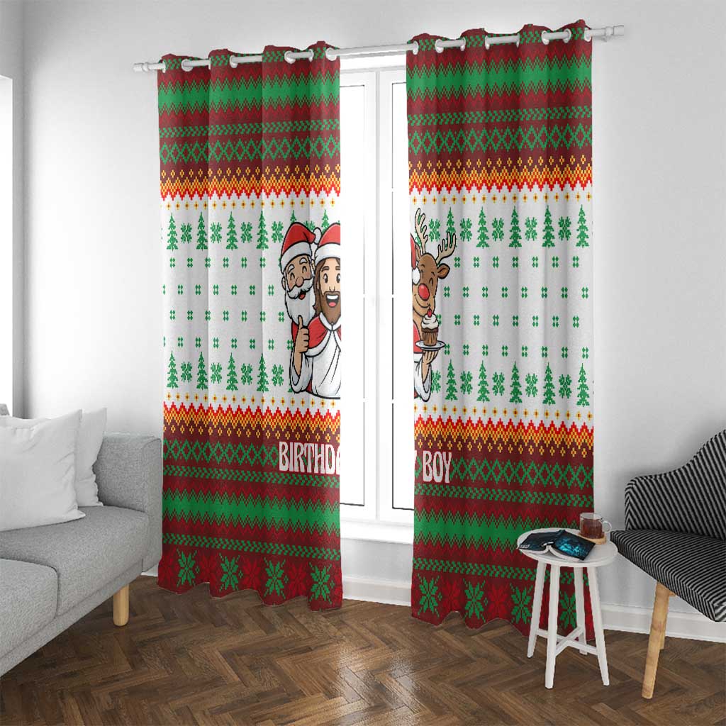 Christmas Jesus Birthday Boy Window Curtain Xmas Holiday Patterns - Wonder Print Shop