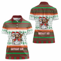Christmas Jesus Birthday Boy Women Polo Shirt Xmas Holiday Patterns - Wonder Print Shop