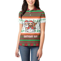 Christmas Jesus Birthday Boy Women Polo Shirt Xmas Holiday Patterns - Wonder Print Shop