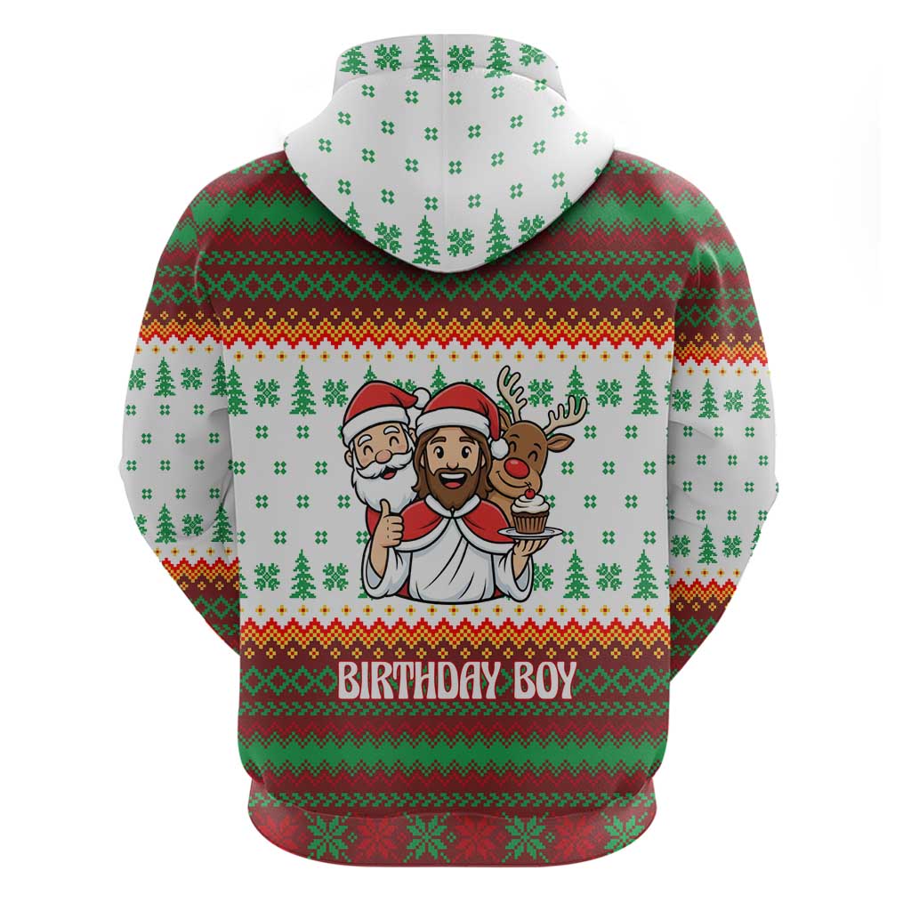 Christmas Jesus Birthday Boy Zip Hoodie Xmas Holiday Patterns - Wonder Print Shop