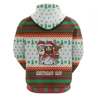 Christmas Jesus Birthday Boy Zip Hoodie Xmas Holiday Patterns - Wonder Print Shop
