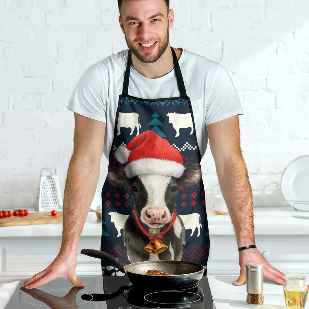 Lovely Cow Christmas Apron Xmas Holiday Patterns - Wonder Print Shop