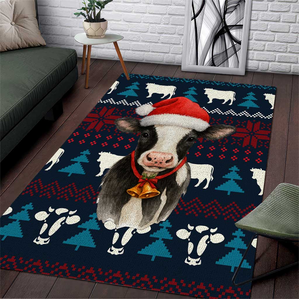 Lovely Cow Christmas Area Rug Xmas Holiday Patterns - Wonder Print Shop