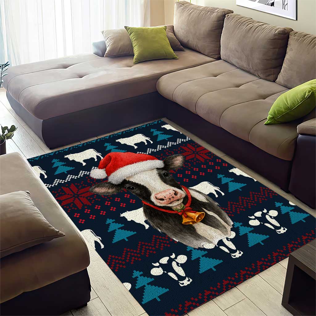 Lovely Cow Christmas Area Rug Xmas Holiday Patterns - Wonder Print Shop