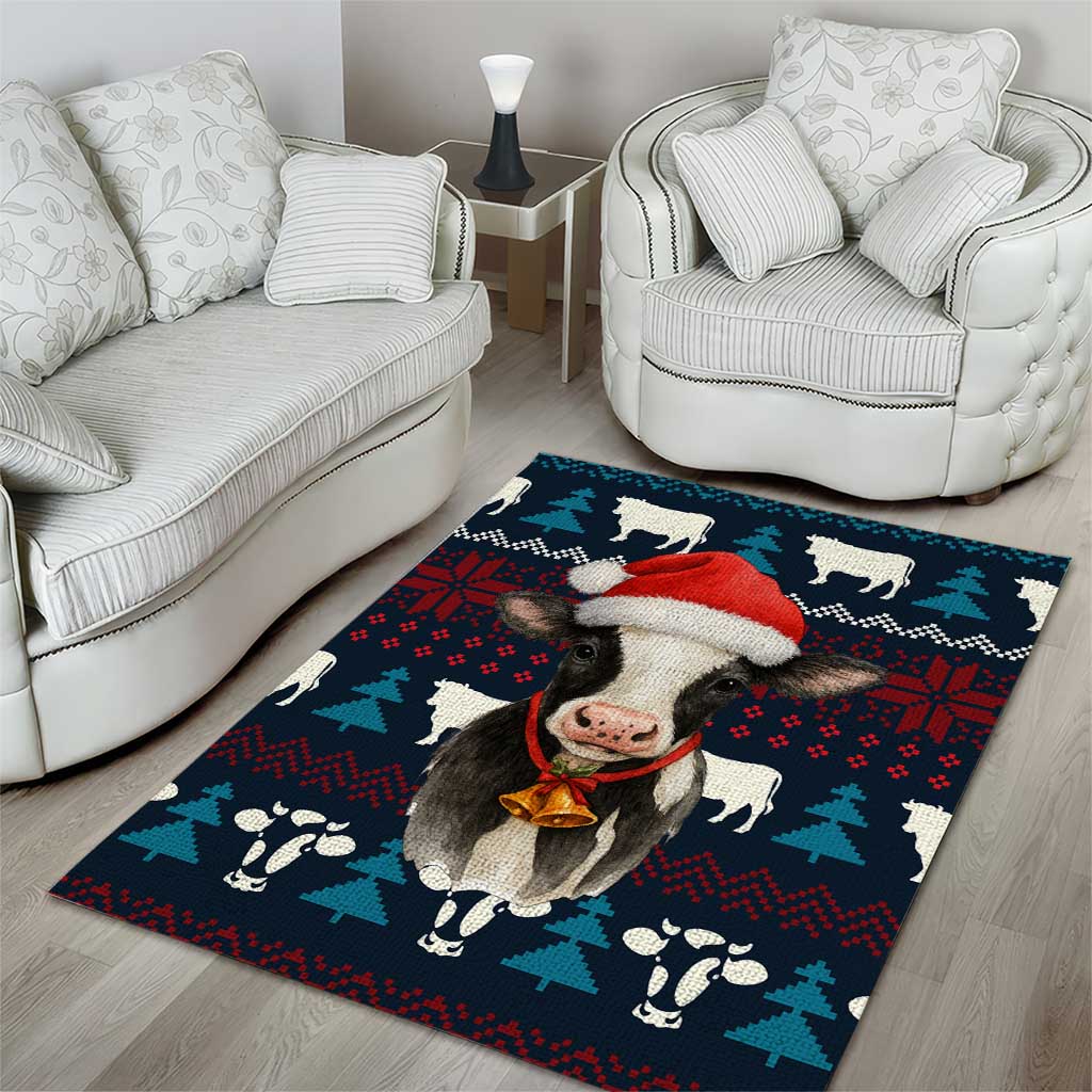 Lovely Cow Christmas Area Rug Xmas Holiday Patterns - Wonder Print Shop