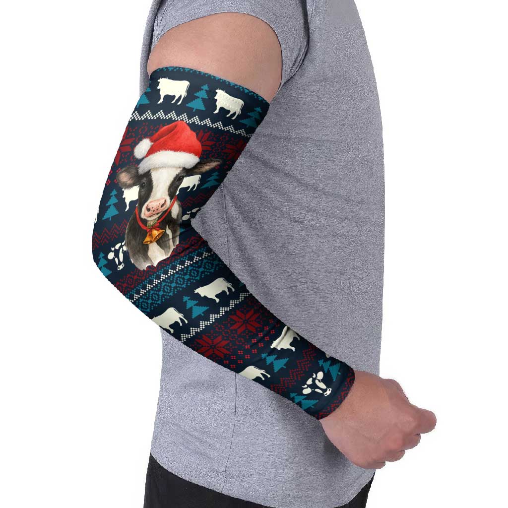 Lovely Cow Christmas Arm Sleeves Xmas Holiday Patterns - Wonder Print Shop