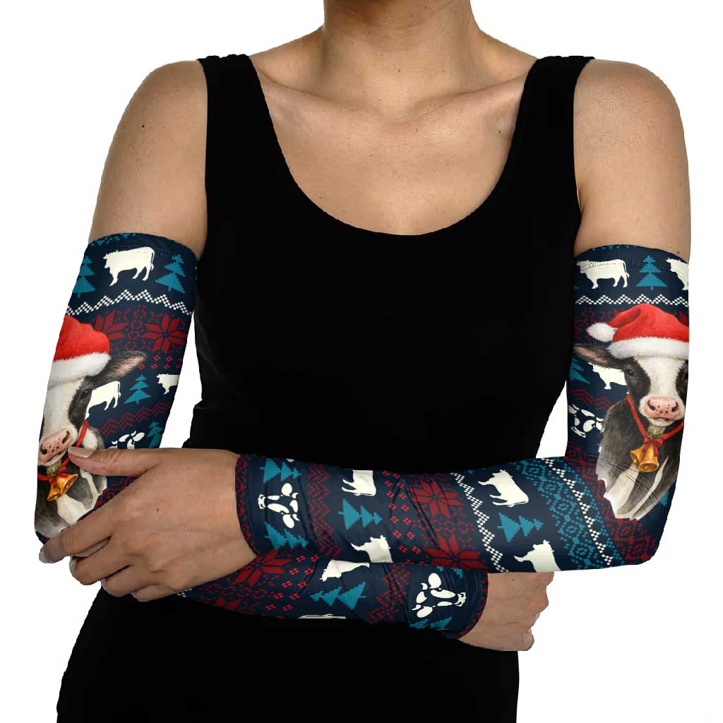 Lovely Cow Christmas Arm Sleeves Xmas Holiday Patterns - Wonder Print Shop