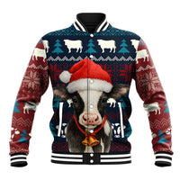Lovely Cow Christmas Baseball Jacket Xmas Holiday Patterns - Wonder Print Shop