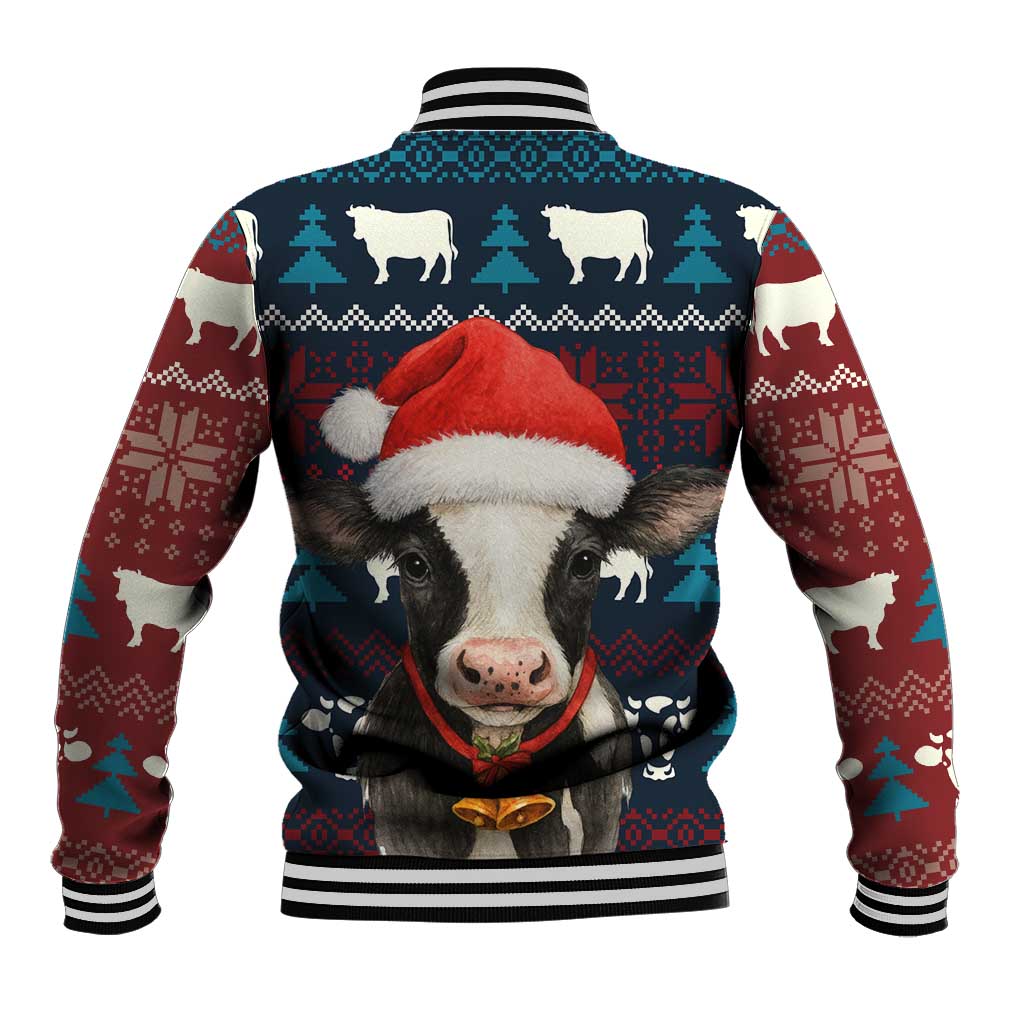 Lovely Cow Christmas Baseball Jacket Xmas Holiday Patterns - Wonder Print Shop