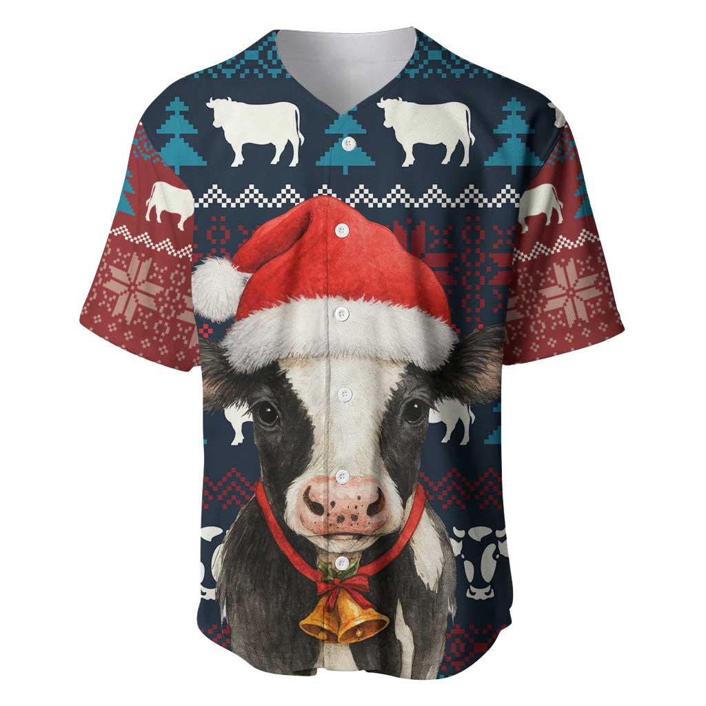 Lovely Cow Christmas Baseball Jersey Xmas Holiday Patterns - Wonder Print Shop