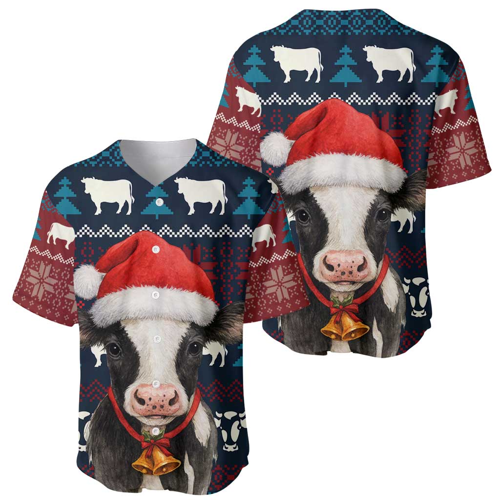 Lovely Cow Christmas Baseball Jersey Xmas Holiday Patterns - Wonder Print Shop