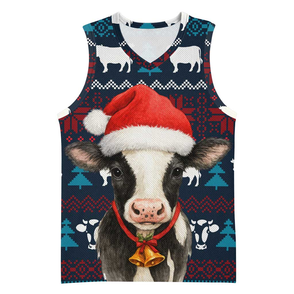Lovely Cow Christmas Basketball Jersey Xmas Holiday Patterns - Wonder Print Shop