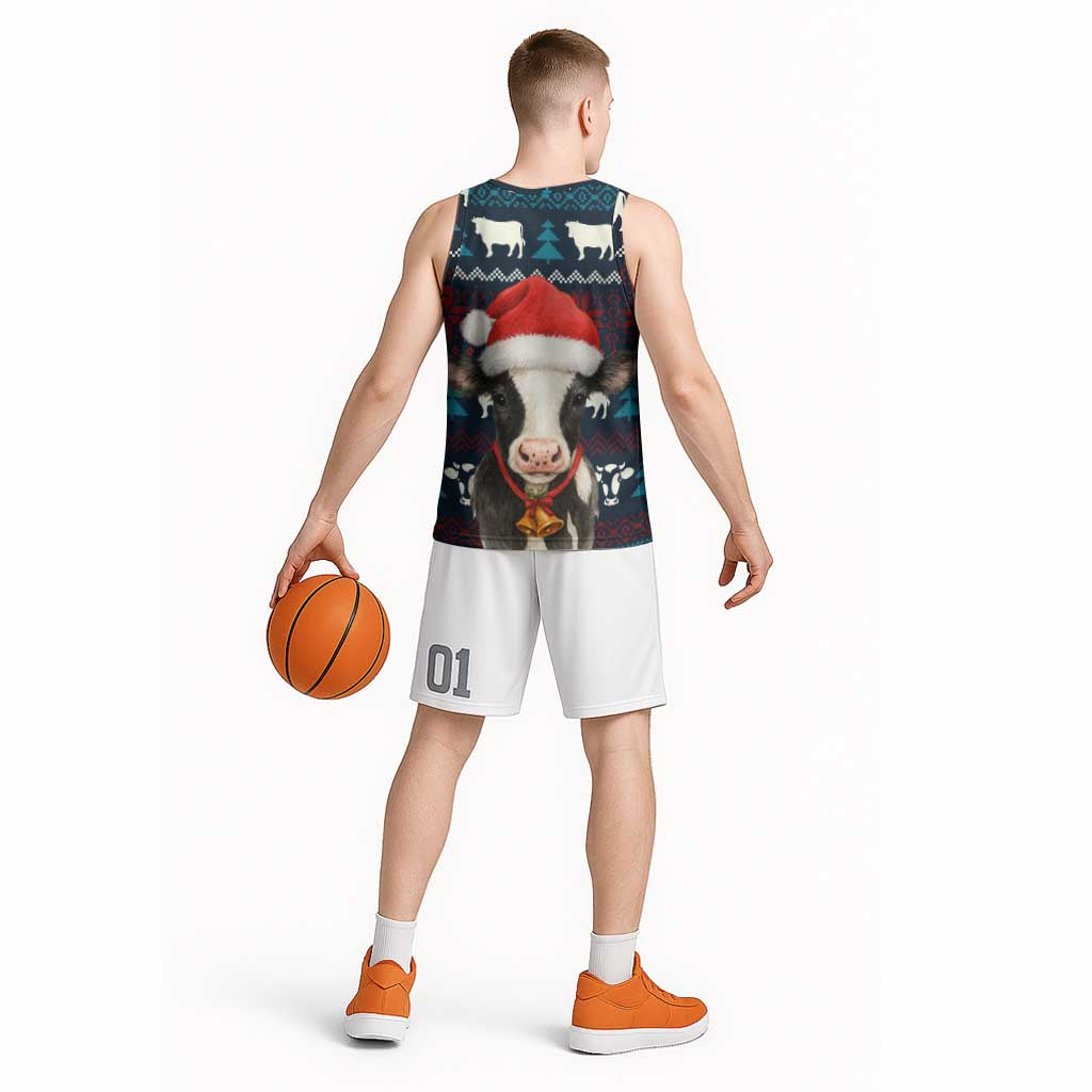 Lovely Cow Christmas Basketball Jersey Xmas Holiday Patterns - Wonder Print Shop