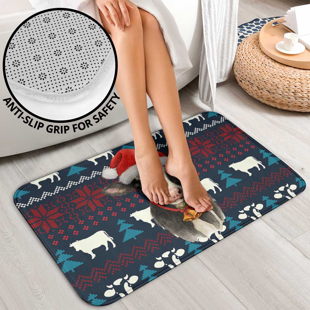 Lovely Cow Christmas Bathroom Set Xmas Holiday Patterns - Wonder Print Shop