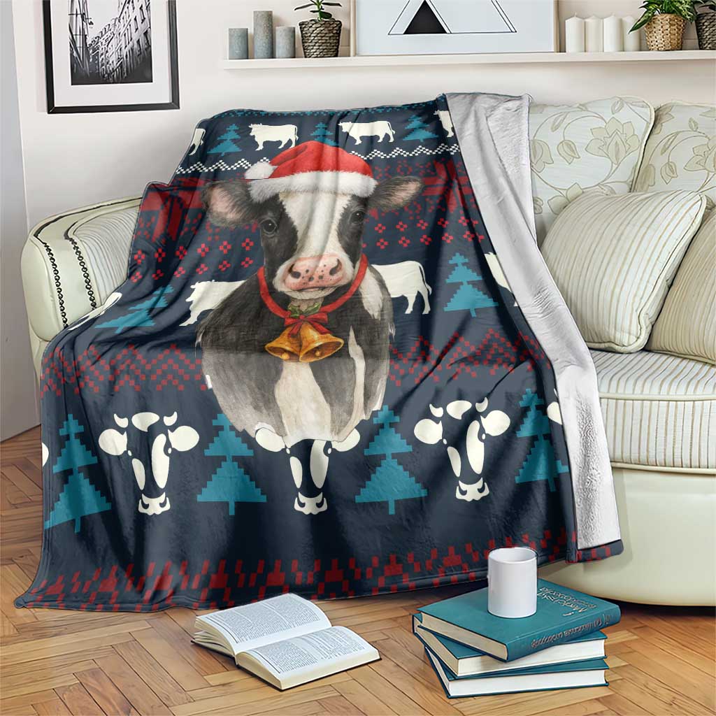 Lovely Cow Christmas Blanket Xmas Holiday Patterns - Wonder Print Shop