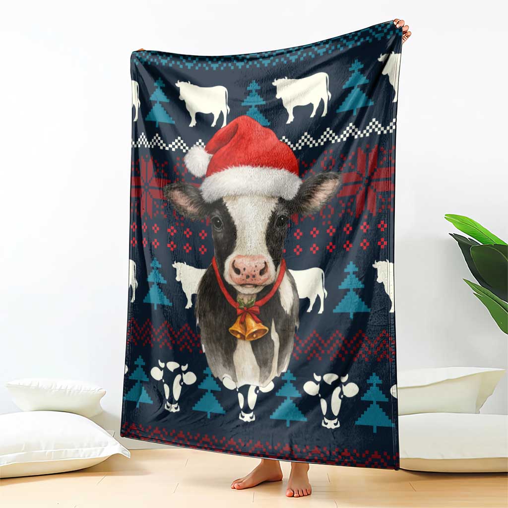 Lovely Cow Christmas Blanket Xmas Holiday Patterns - Wonder Print Shop