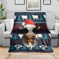 Lovely Cow Christmas Blanket Xmas Holiday Patterns - Wonder Print Shop
