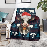 Lovely Cow Christmas Blanket Xmas Holiday Patterns - Wonder Print Shop