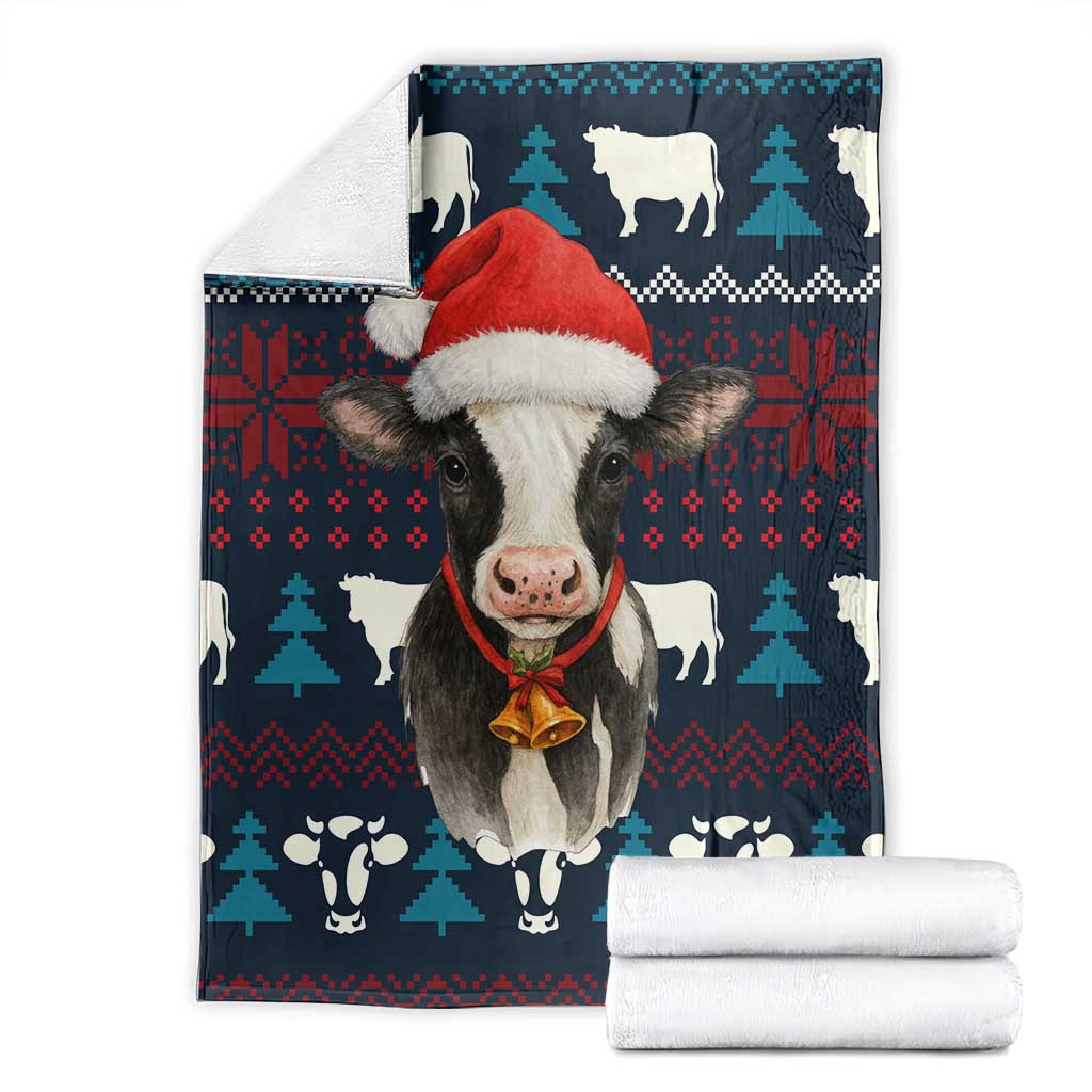 Lovely Cow Christmas Blanket Xmas Holiday Patterns - Wonder Print Shop