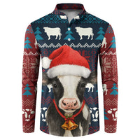 Lovely Cow Christmas Button Sweatshirt Xmas Holiday Patterns - Wonder Print Shop