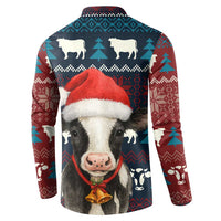 Lovely Cow Christmas Button Sweatshirt Xmas Holiday Patterns - Wonder Print Shop