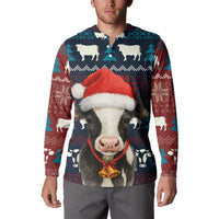 Lovely Cow Christmas Button Sweatshirt Xmas Holiday Patterns - Wonder Print Shop