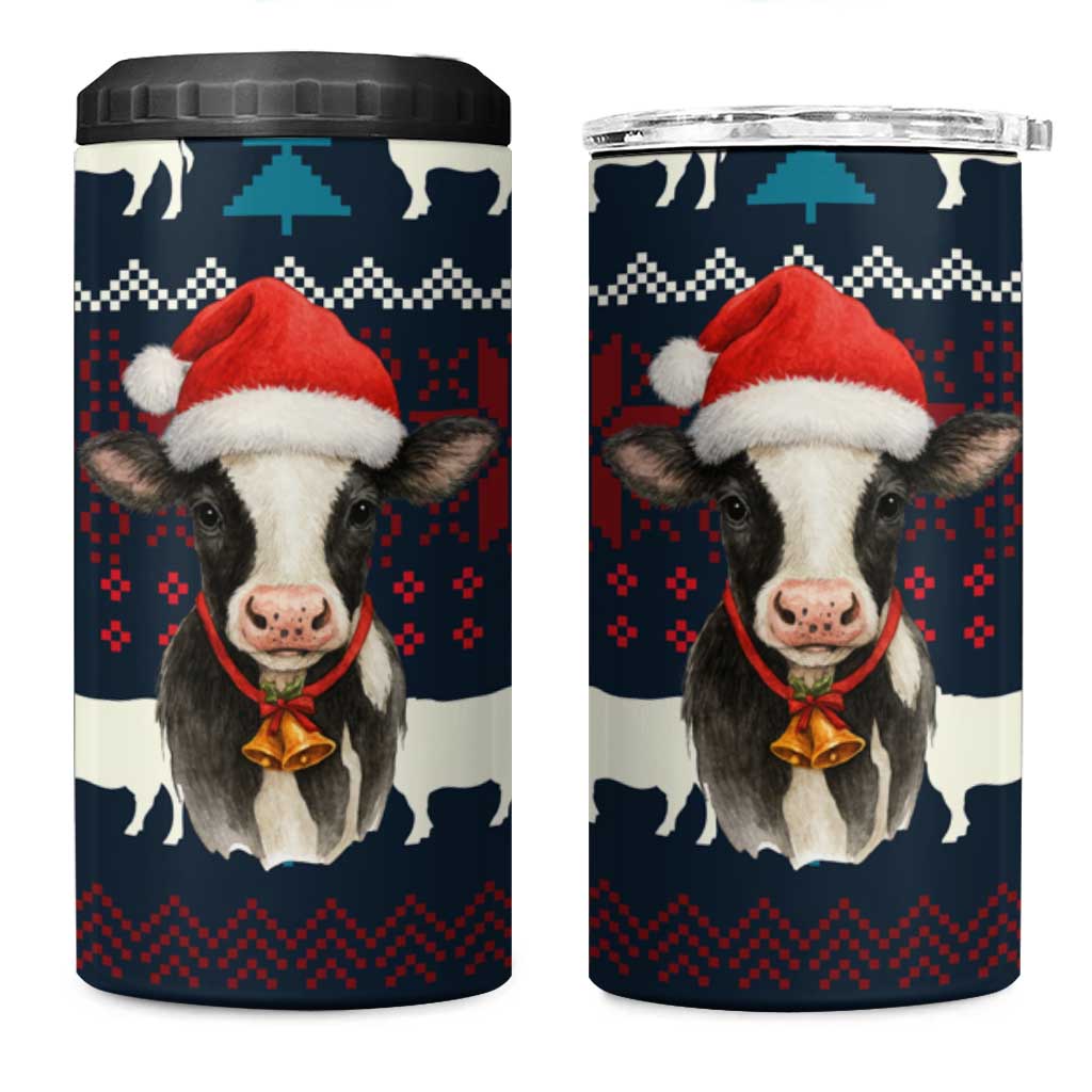 Lovely Cow Christmas 4 in 1 Can Cooler Tumbler Xmas Holiday Patterns - Wonder Print Shop