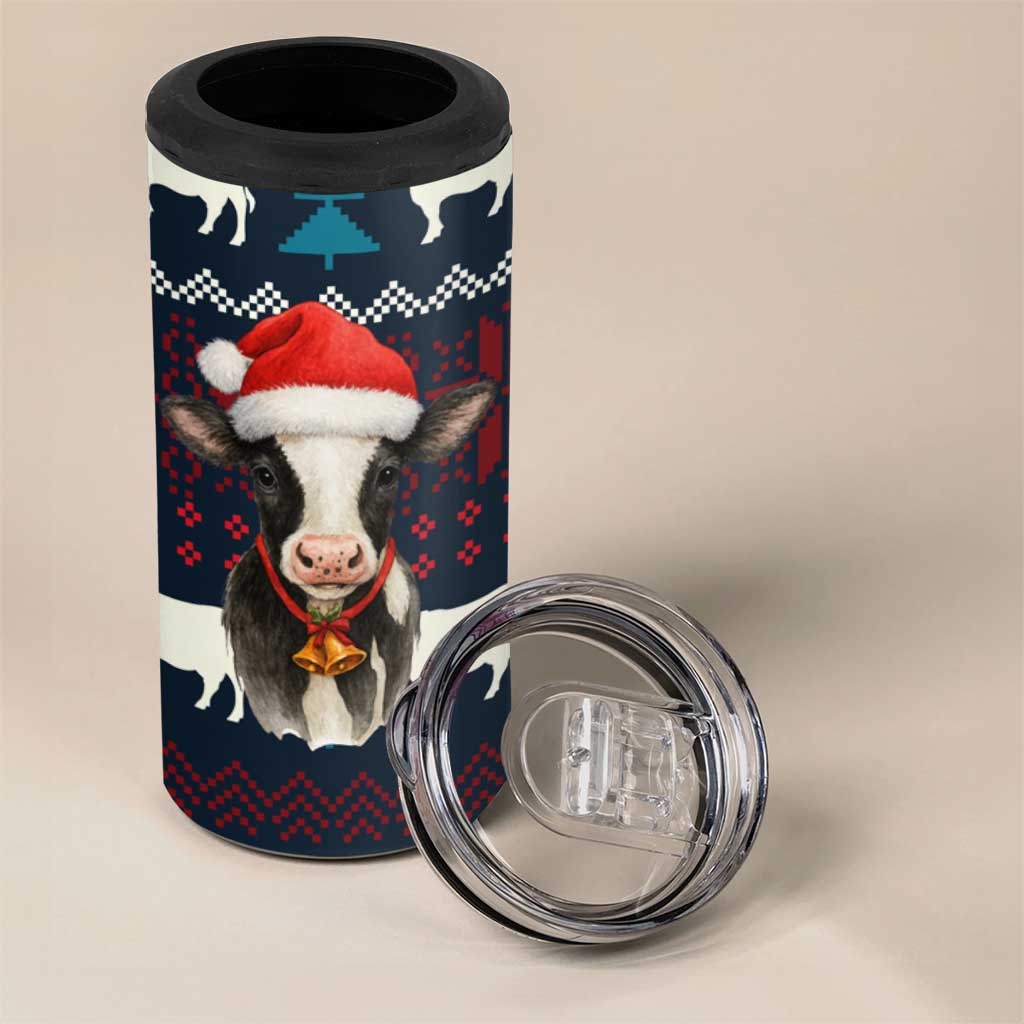 Lovely Cow Christmas 4 in 1 Can Cooler Tumbler Xmas Holiday Patterns - Wonder Print Shop