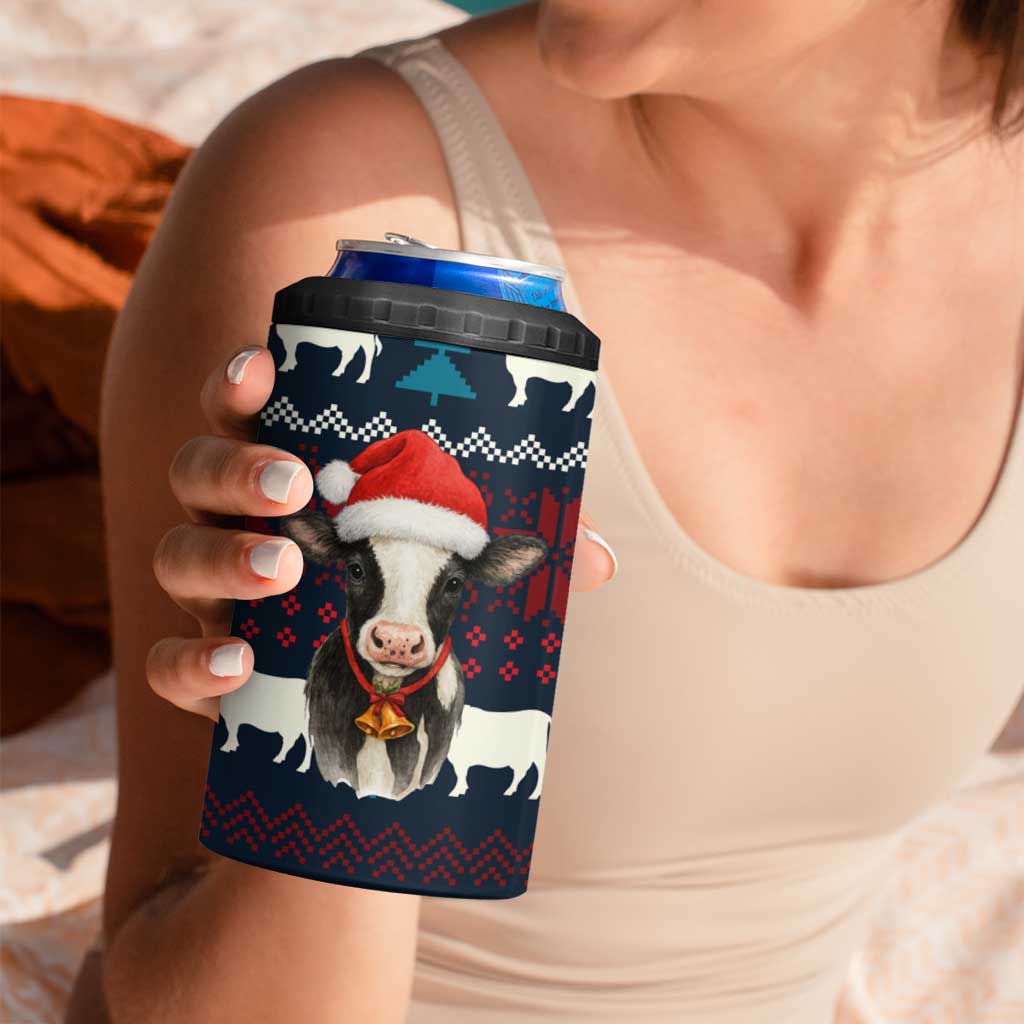 Lovely Cow Christmas 4 in 1 Can Cooler Tumbler Xmas Holiday Patterns - Wonder Print Shop