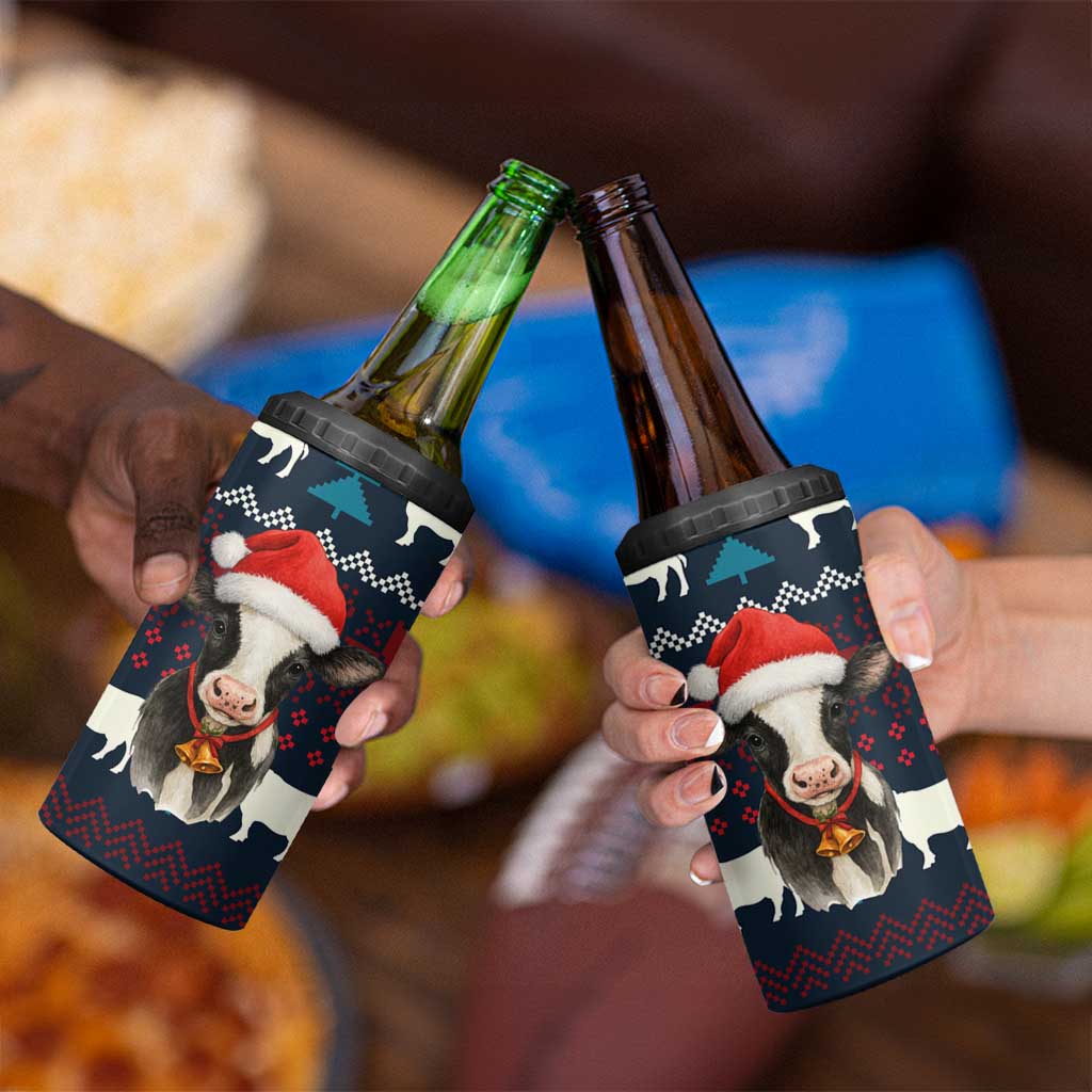 Lovely Cow Christmas 4 in 1 Can Cooler Tumbler Xmas Holiday Patterns - Wonder Print Shop